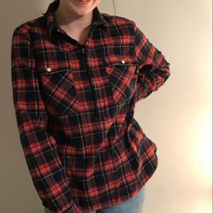 J. Crew Red and Blue Plaid Button Down Shirt
